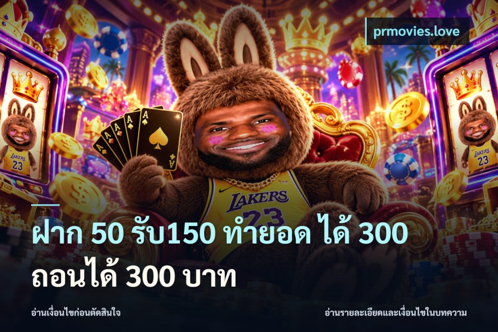 ฝาก 50 รับ150 ทำยอด ได้ 300 ถอนได้ 300 บาท