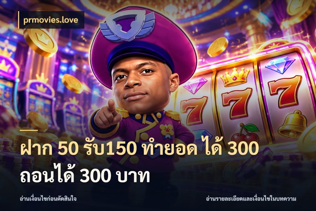 ฝาก 50 รับ150 ทำยอด ได้ 300 ถอนได้ 300 บาท prmovies.love จับคู่โบนัสกับสไตล์เกมที่ชอบ