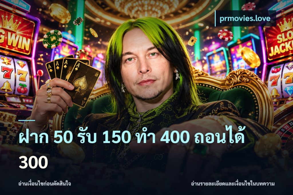 ฝาก 50 รับ 150 ทํา 400 ถอนได้ 300