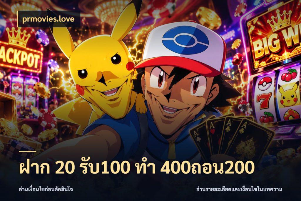 ฝาก 20 รับ100 ทํา 400ถอน200 สีสันของโปรฝากและยอดรับ สไตล์ prmovies.love