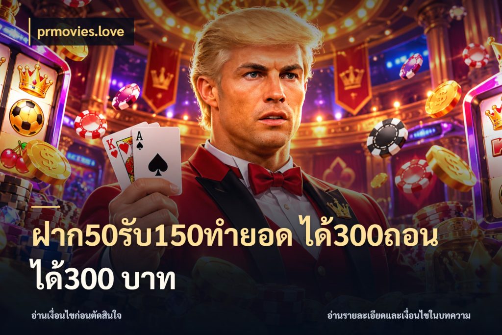 ฝาก50รับ150ทํายอด ได้300ถอนได้300 บาท จุดเด่นของเครดิตที่คนชอบเกมอยากรู้ กับ prmovies.love