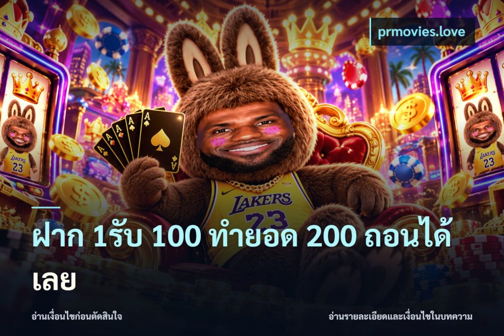 ฝาก 1รับ 100 ทํายอด 200 ถอนได้เลย