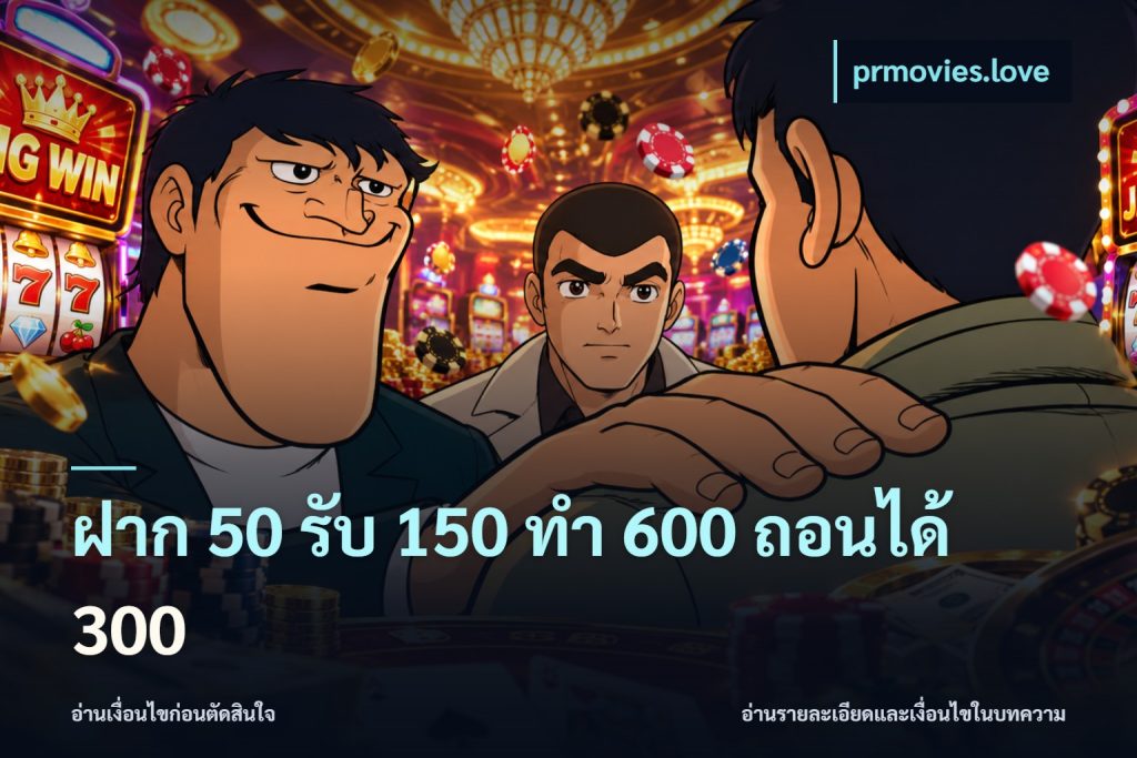ฝาก 50 รับ 150 ทํา 600 ถอนได้ 300
