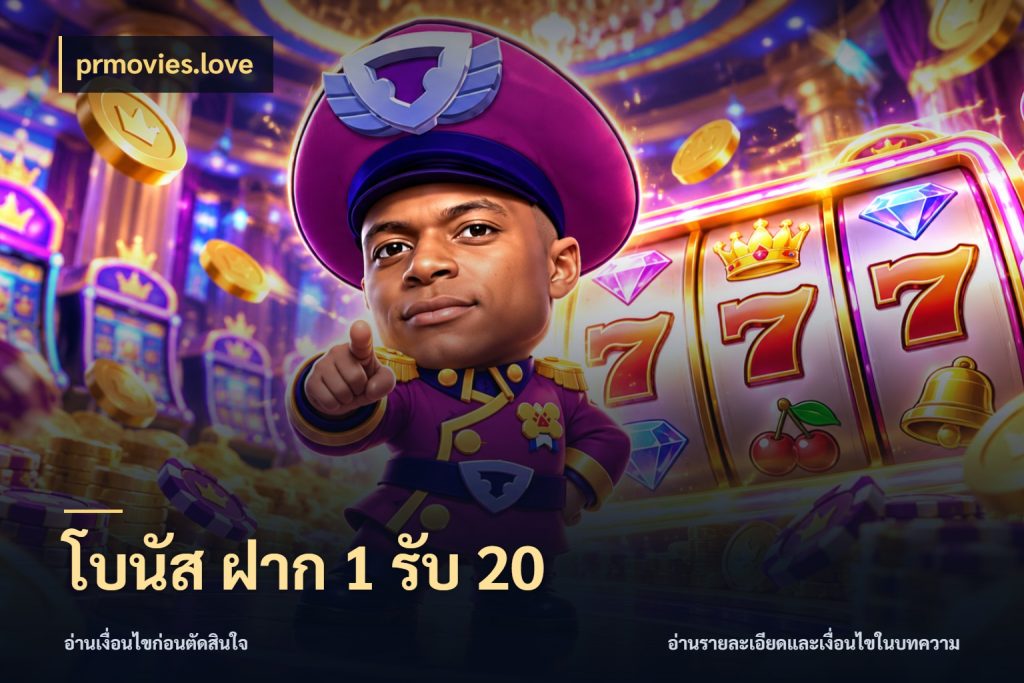 โบนัส ฝาก 1 รับ 20 prmovies.love เปิดมุมโปรให้เข้ากับเกมแนวโปรด