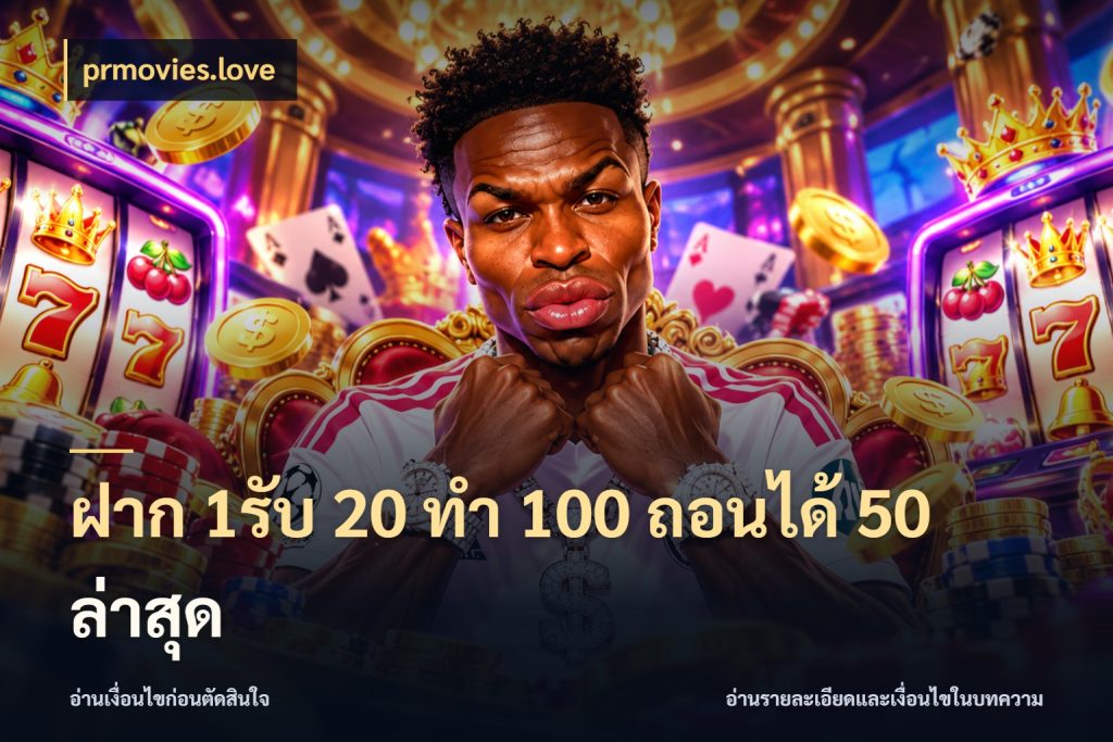 ฝาก 1รับ 20 ทำ 100 ถอนได้ 50 ล่าสุด prmovies.love สายโบนัสเลือกจังหวะสนุกได้อย่างไร
