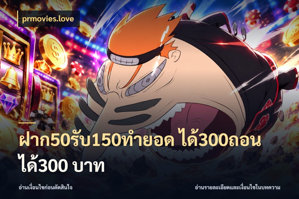 ฝาก50รับ150ทำยอด ได้300ถอนได้300 บาท prmovies.love ยอดฝากและยอดรับในมุมของคนชอบลุ้น