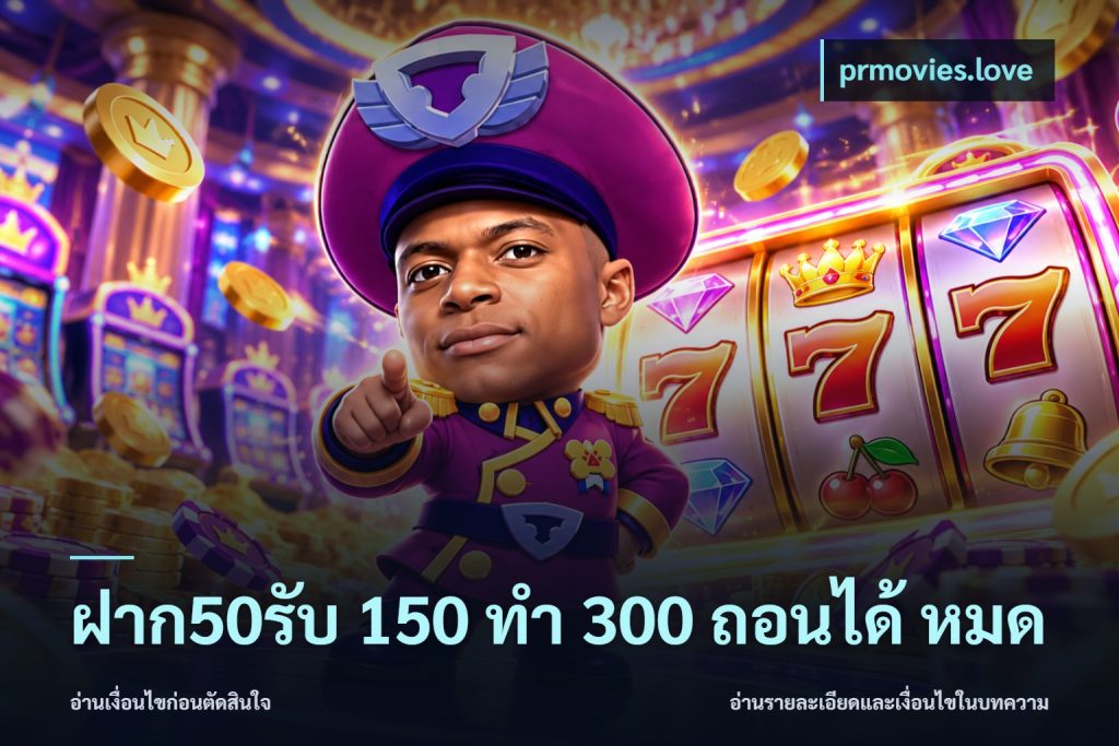 ฝาก50รับ 150 ทำ 300 ถอนได้ หมด
