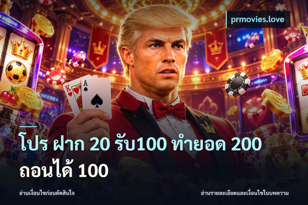 โปร ฝาก 20 รับ100 ทำยอด 200 ถอนได้ 100