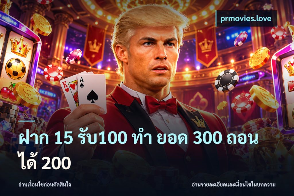 ฝาก 15 รับ100 ทํา ยอด 300 ถอนได้ 200