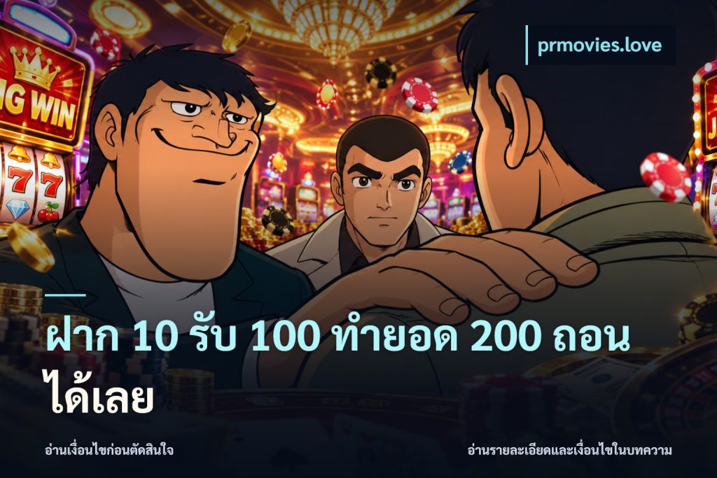 ฝาก 10 รับ 100 ทำยอด 200 ถอนได้เลย