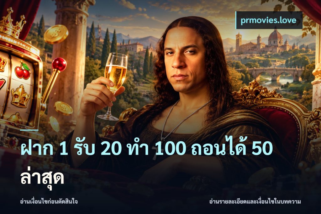 ฝาก 1 รับ 20 ทำ 100 ถอนได้ 50 ล่าสุด
